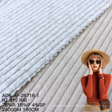 New trendy good quality  cheap rib rayon material viscose/polyester fabric brush with spandex knit garment fabric for sweater